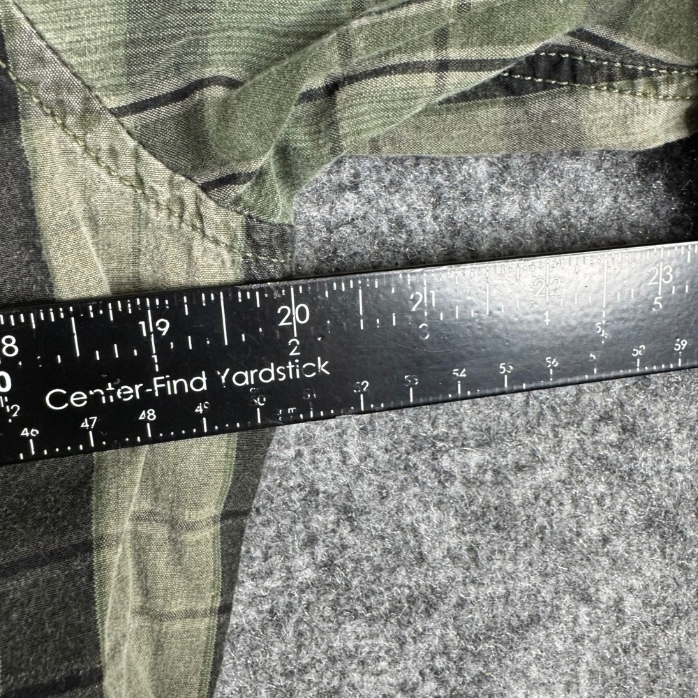 Guess Button Down Mens Size L Green Plaid Western Pearl Snap Cotton Long Sleeve - Picture 5 of 8